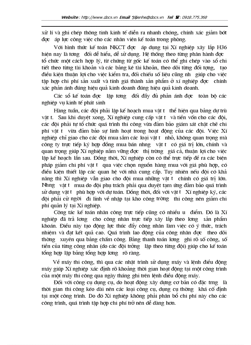 image for page Hoàn thiện công tác kế toán tập hợp chi phí sản xuất và tính giá thành sản phẩm xây lắp tại Xí nghiệp xây lắp H36 Công ty xây lắp hoá chất