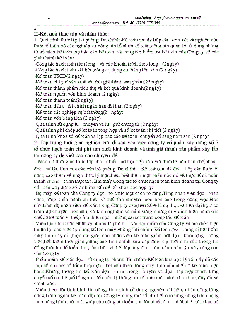 image for page Tổ chức hạch toán chi phí sản xuất kinh doanh để tính giá thành sản phẩm ở công ty cổ phần xây dựng số 7 Vinaconex7