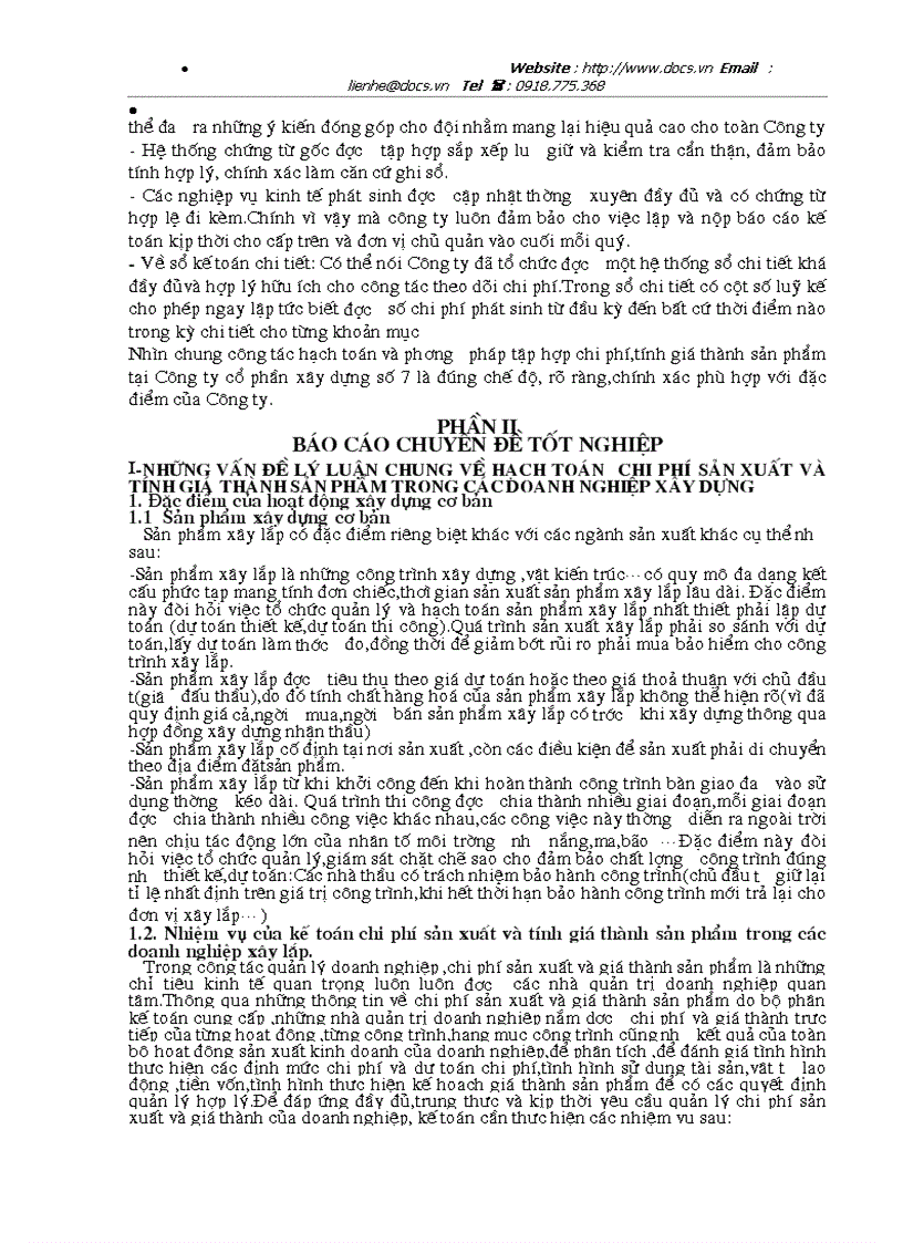 image for page Tổ chức hạch toán chi phí sản xuất kinh doanh để tính giá thành sản phẩm ở công ty cổ phần xây dựng số 7 Vinaconex7