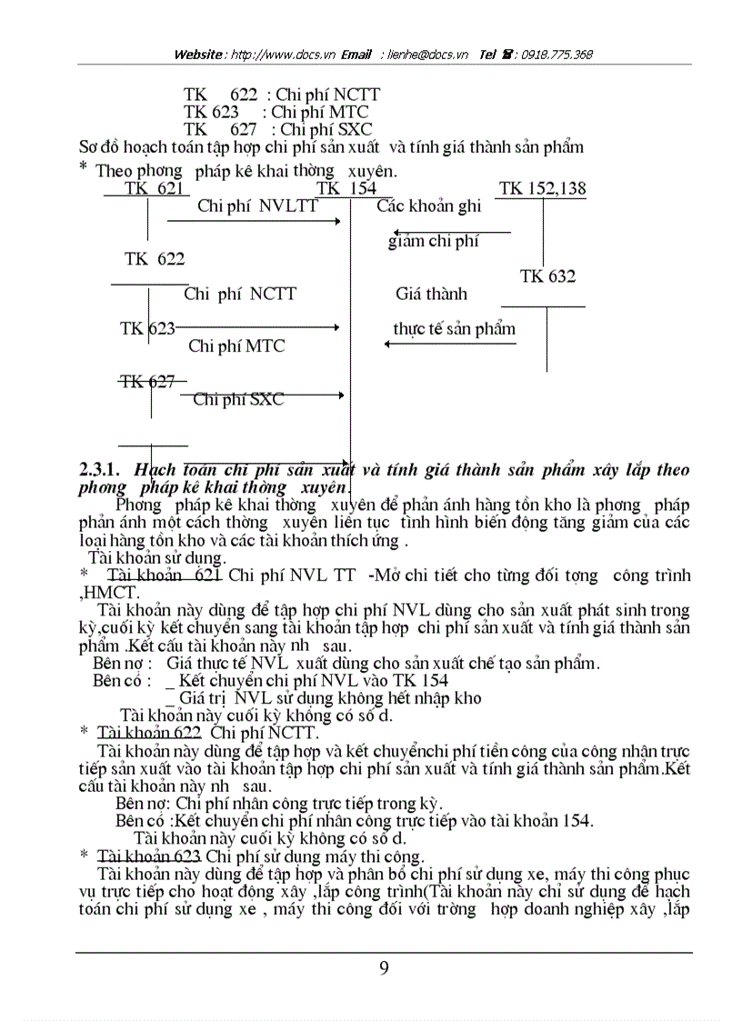image for page Hạch toán chi phí sản xuất và tính giá thành sản phẩm trong doanh nghiệp xây lắp