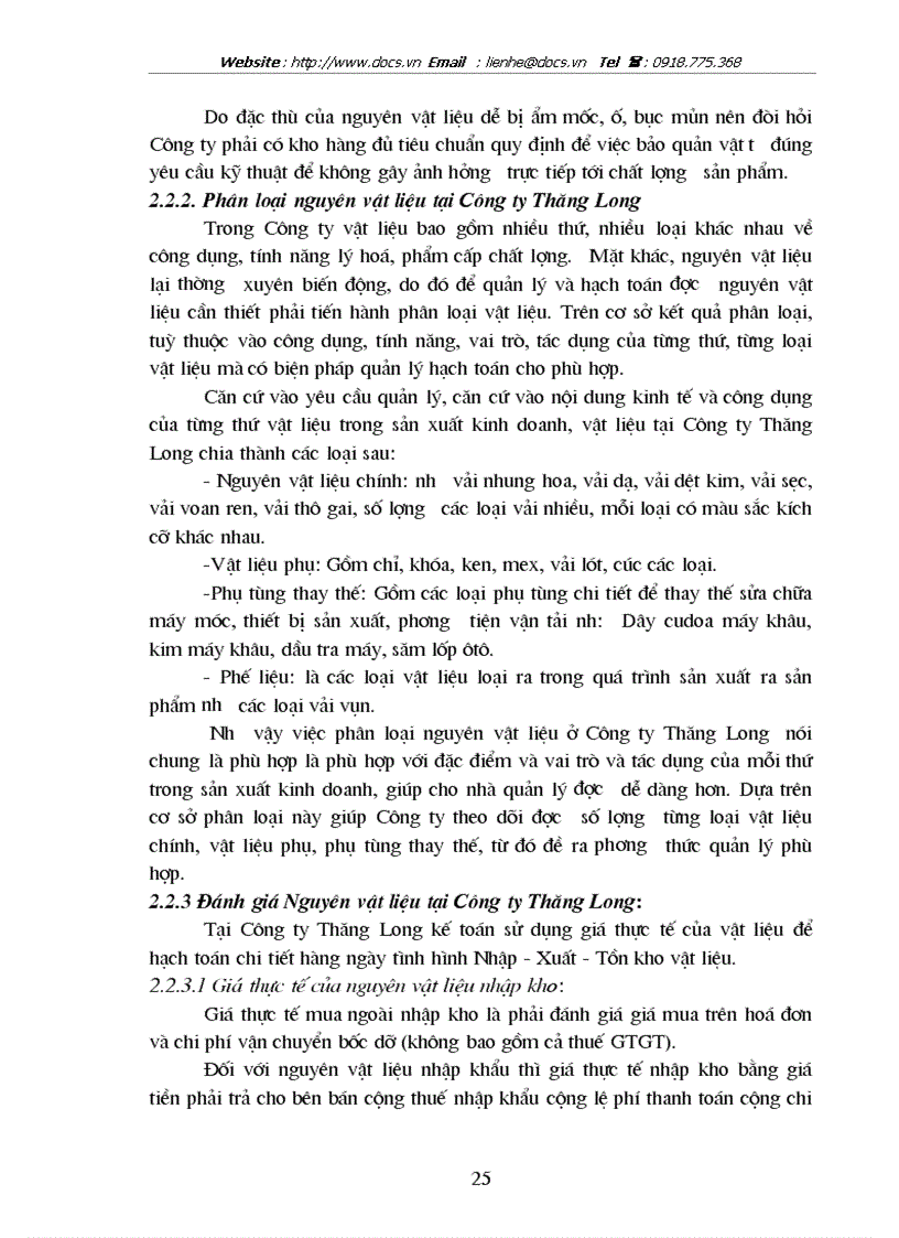 image for page Hoàn thiện công tác kế toán nguyên vật liệu tại Công ty Thăng Long TALIMEX