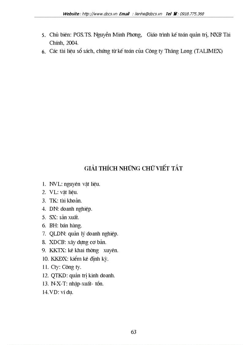 image for page Hoàn thiện công tác kế toán nguyên vật liệu tại Công ty Thăng Long TALIMEX