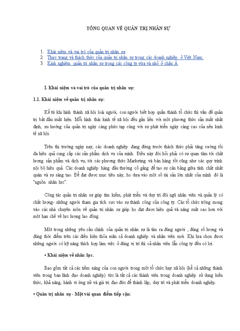 image for page Tổng quan về quản trị nhân sự