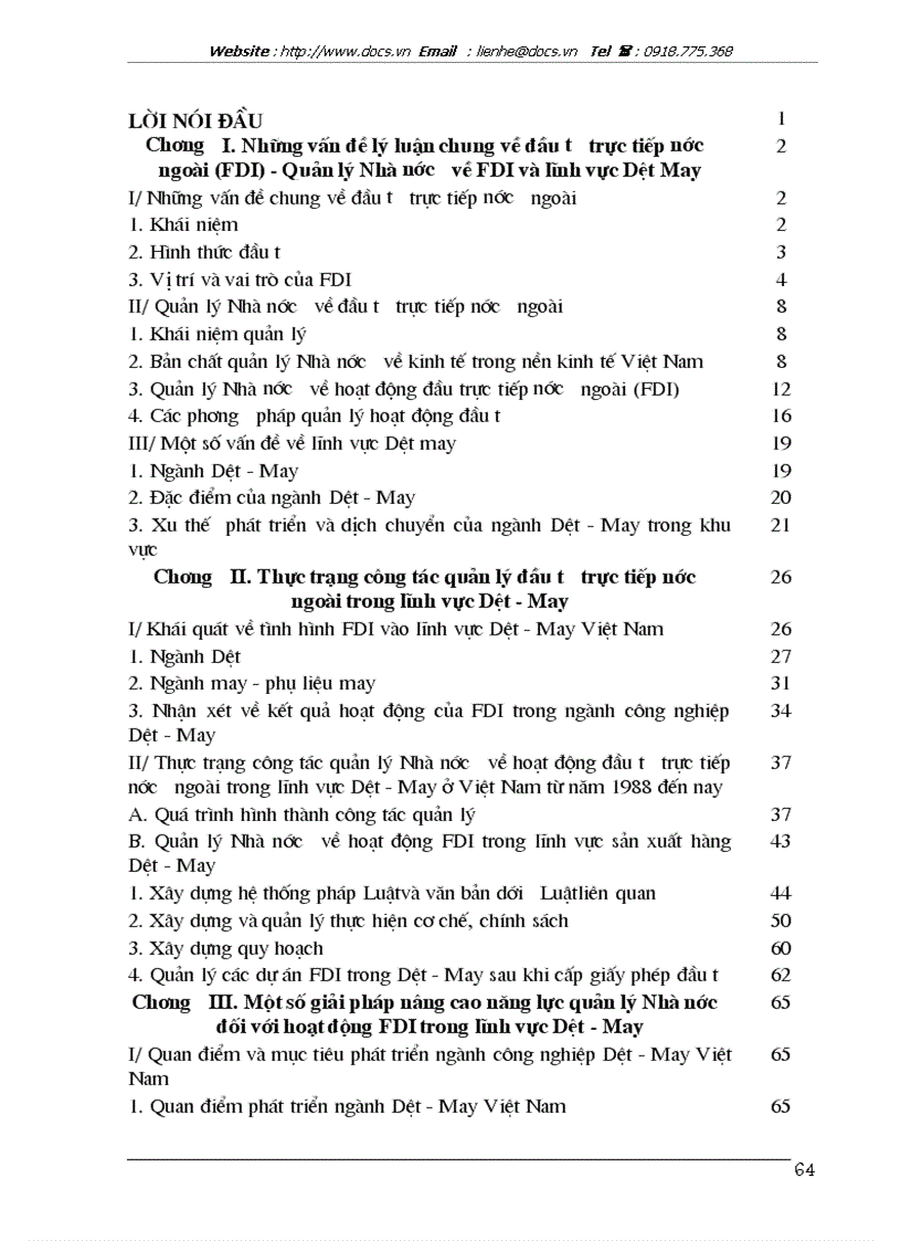 image for page Một số giải pháp nhằm nâng cao năng lực quản lý Nhà nước đối với hoạt động đầu tư trực tiếp nước ngoài trong lĩnh vực Dệt may