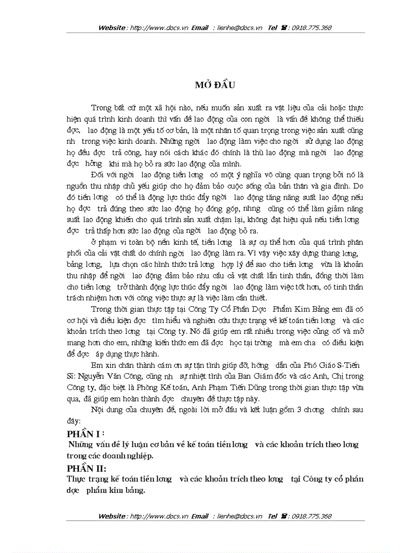 image for page Kế toán tiền lương và các khoản trích theo lương tại Công ty CP dược phẩm Kim Bảng