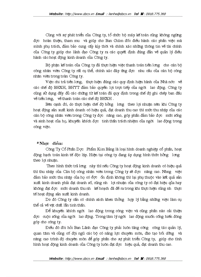 image for page Kế toán tiền lương và các khoản trích theo lương tại Công ty CP dược phẩm Kim Bảng