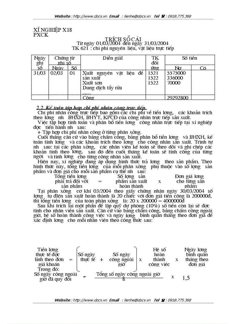 image for page Kế toán tập hợp chi phí sản xuất và tính giá thành sản phẩm tại xí nghiệp X18