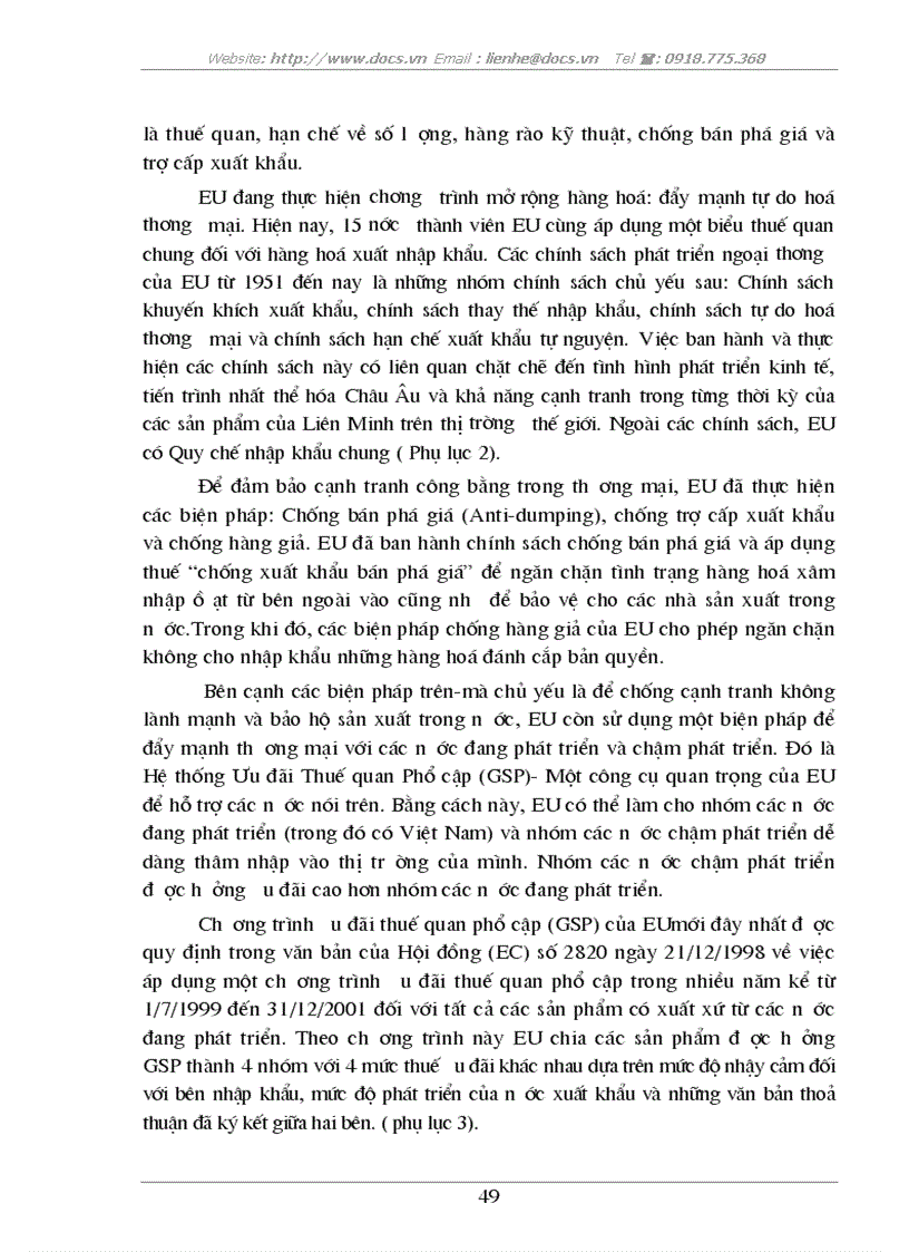 image for page Tự do hóa trong EU và khả năng thâm nhập thị trường EU của hàng hoá Việt Nam