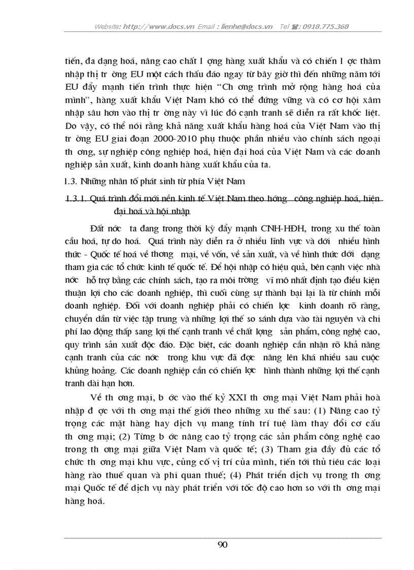 image for page Tự do hóa trong EU và khả năng thâm nhập thị trường EU của hàng hoá Việt Nam