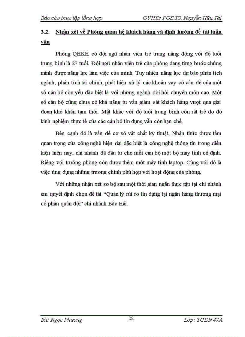 image for page Báo cáo Tại ngânhàng NHTMCP Quân Đội MB chi nhánh Bắc Hải lt NHa gt