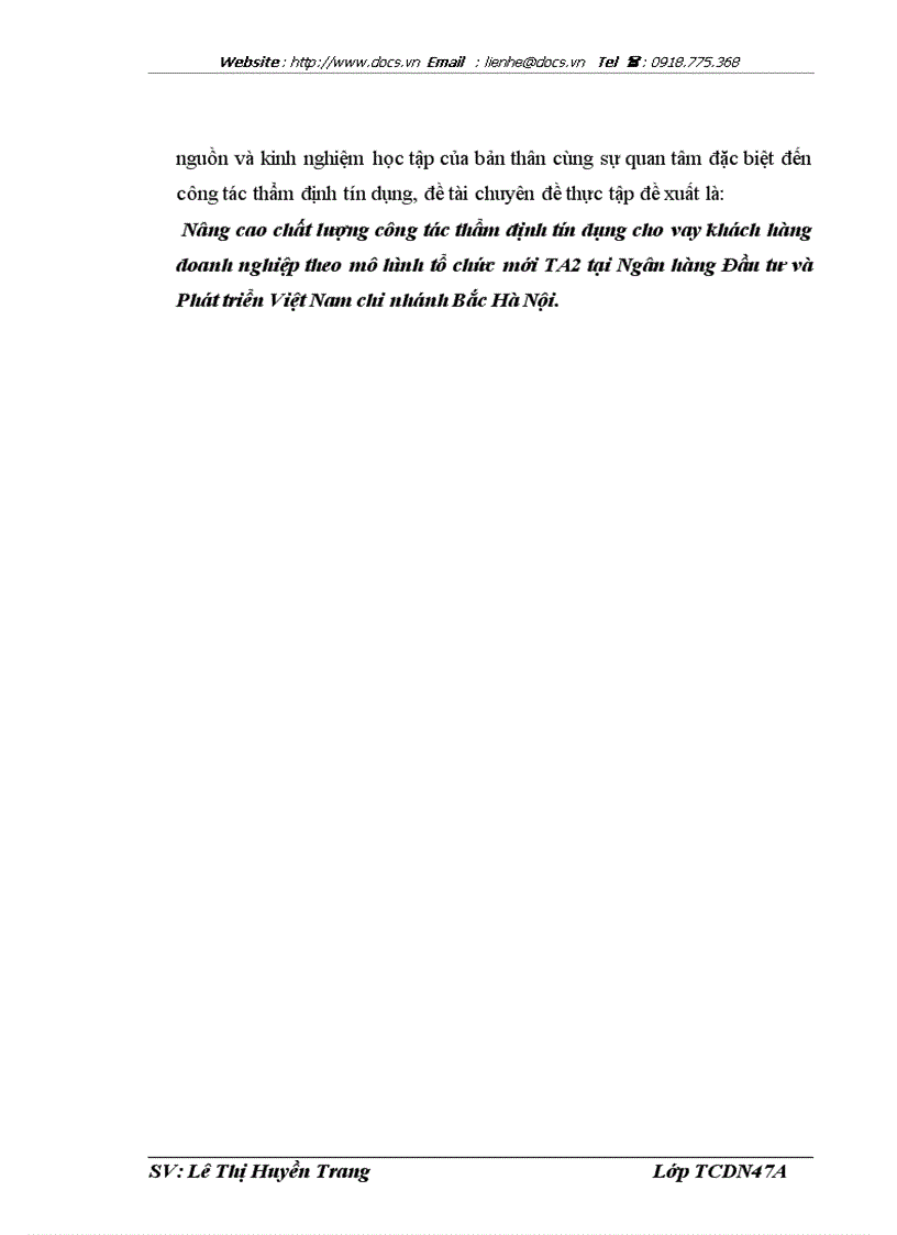 image for page Báo cáo Tại ngânhàng NHĐT PT BIDV Việt Nam và Chi nhánh Bắc Hà Nội lt NHa gt