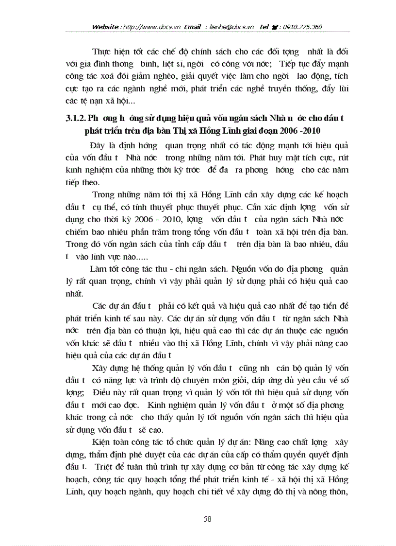 image for page Thực trạng và giải pháp sử dụng hiệu quả vốn đầu tư từ ngân sách cho đầu tư phát triển trên địa bàn thị xã Hồng Lĩnh tỉnh Hà Tĩnh