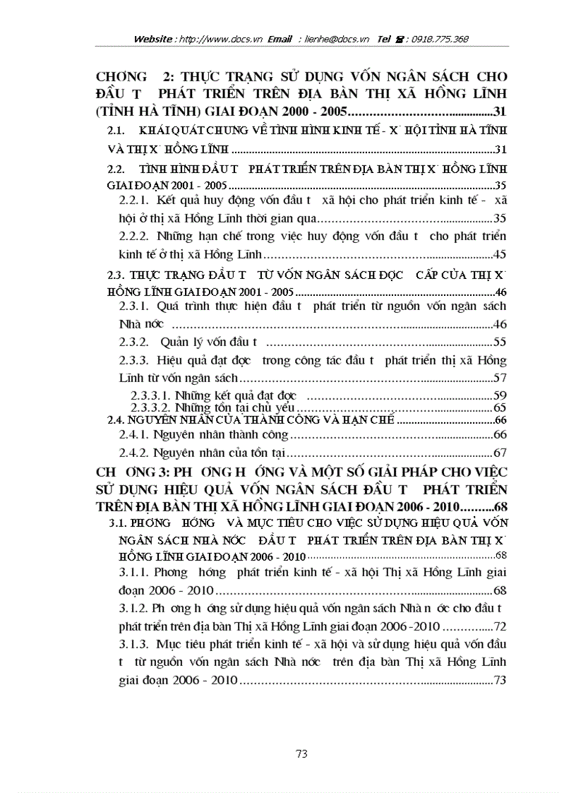 image for page Thực trạng và giải pháp sử dụng hiệu quả vốn đầu tư từ ngân sách cho đầu tư phát triển trên địa bàn thị xã Hồng Lĩnh tỉnh Hà Tĩnh