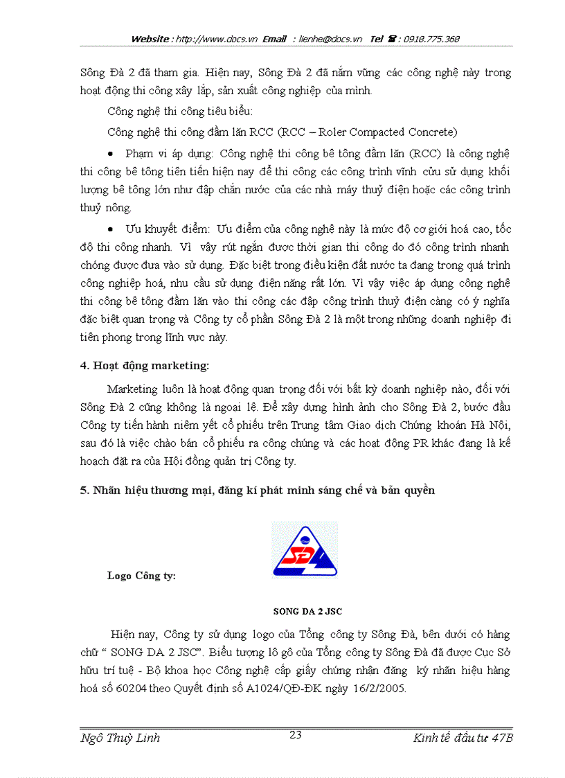 image for page Báo cáo Tại Công ty CP Sông Đà 2