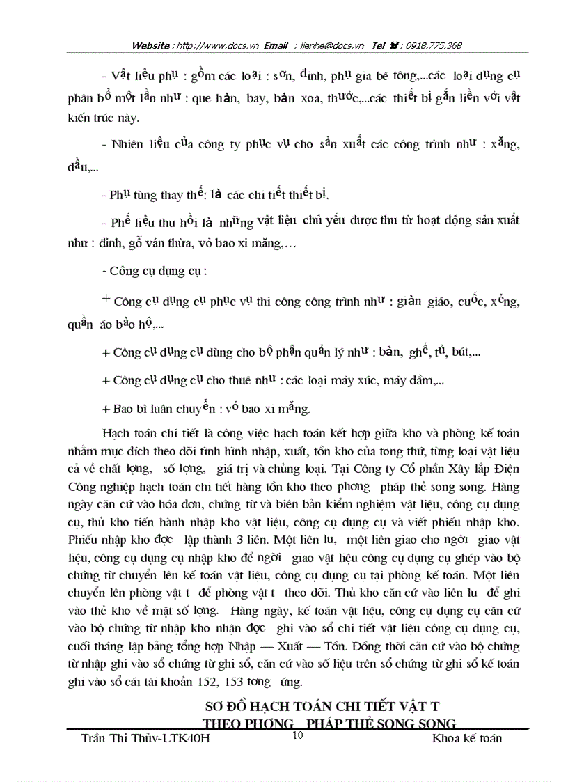 image for page Quy trình kế toán vốn bằng tiền vật liệu công cụ dụng cụ tài sản cố định tiền lương tại Công ty CP xây lắp điện công nghiệp