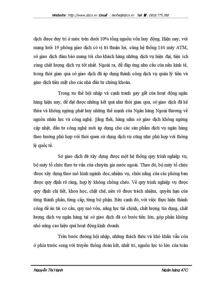 image for page Báo cáo Tại ngânhàng NHTMCP Ngoại Thương VietcomBank lt NHa gt