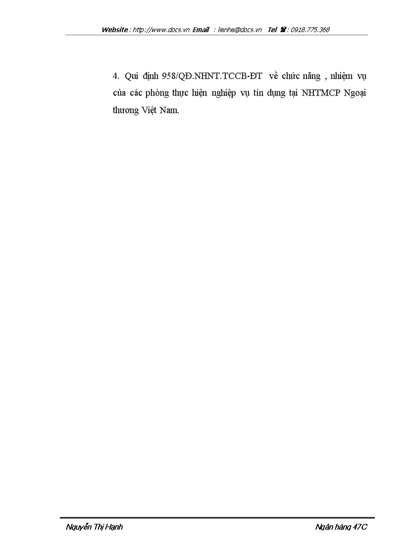 image for page Báo cáo Tại ngânhàng NHTMCP Ngoại Thương VietcomBank lt NHa gt