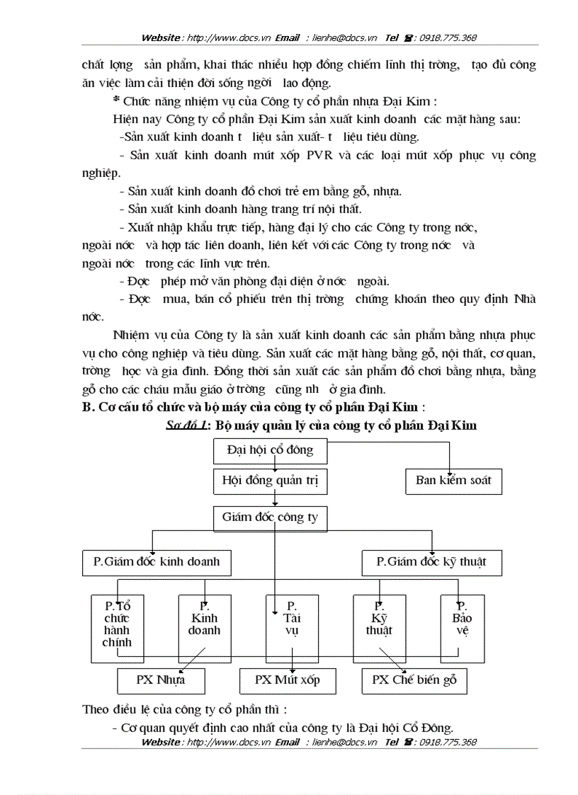 image for page Phân tích tình hình tổ chức công tác hạch toán tại Doanh nghiệp tại Công ty CP Đại Kim