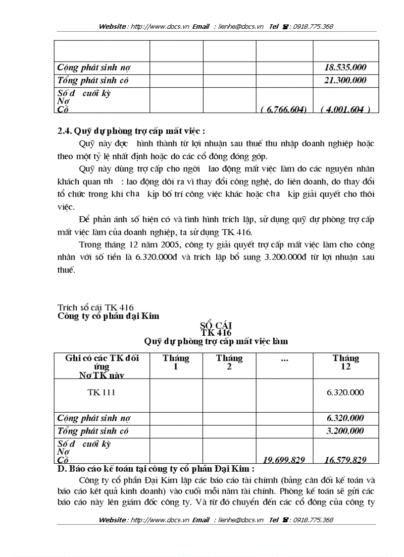 image for page Phân tích tình hình tổ chức công tác hạch toán tại Doanh nghiệp tại Công ty CP Đại Kim