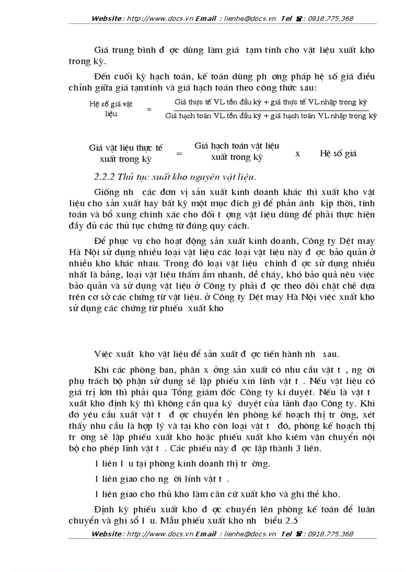 image for page Tổ chức công tác kế toán nguyên vật liệu tại Công ty Dệt May Hà Nội