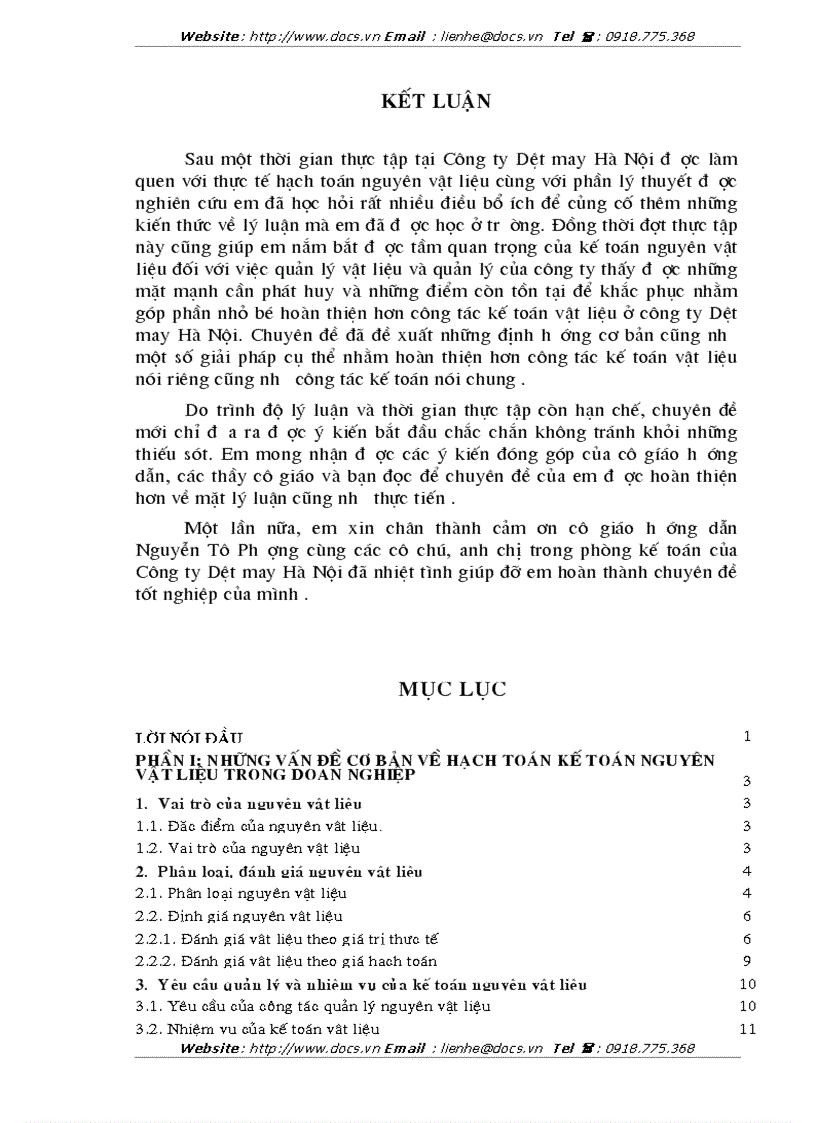 image for page Tổ chức công tác kế toán nguyên vật liệu tại Công ty Dệt May Hà Nội