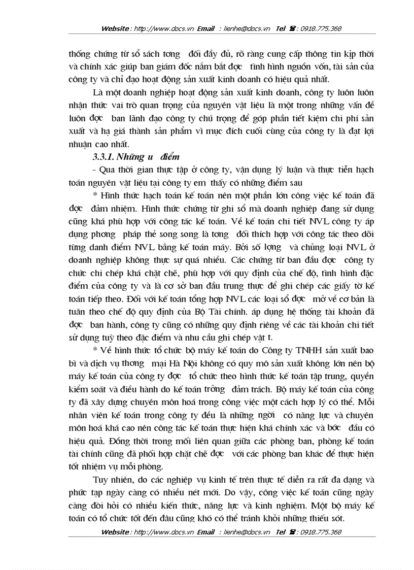 image for page Hoàn thiện công tác kế toán nguyên vật liệu tại Công ty TNHH sản xuất bao bì và dịch vụ thương mại Hà Nội