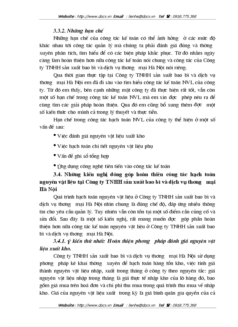 image for page Hoàn thiện công tác kế toán nguyên vật liệu tại Công ty TNHH sản xuất bao bì và dịch vụ thương mại Hà Nội