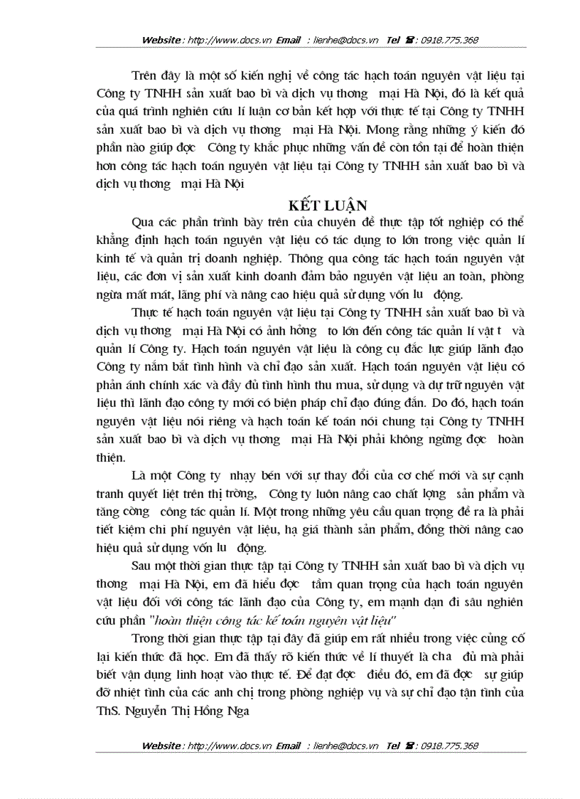 image for page Hoàn thiện công tác kế toán nguyên vật liệu tại Công ty TNHH sản xuất bao bì và dịch vụ thương mại Hà Nội