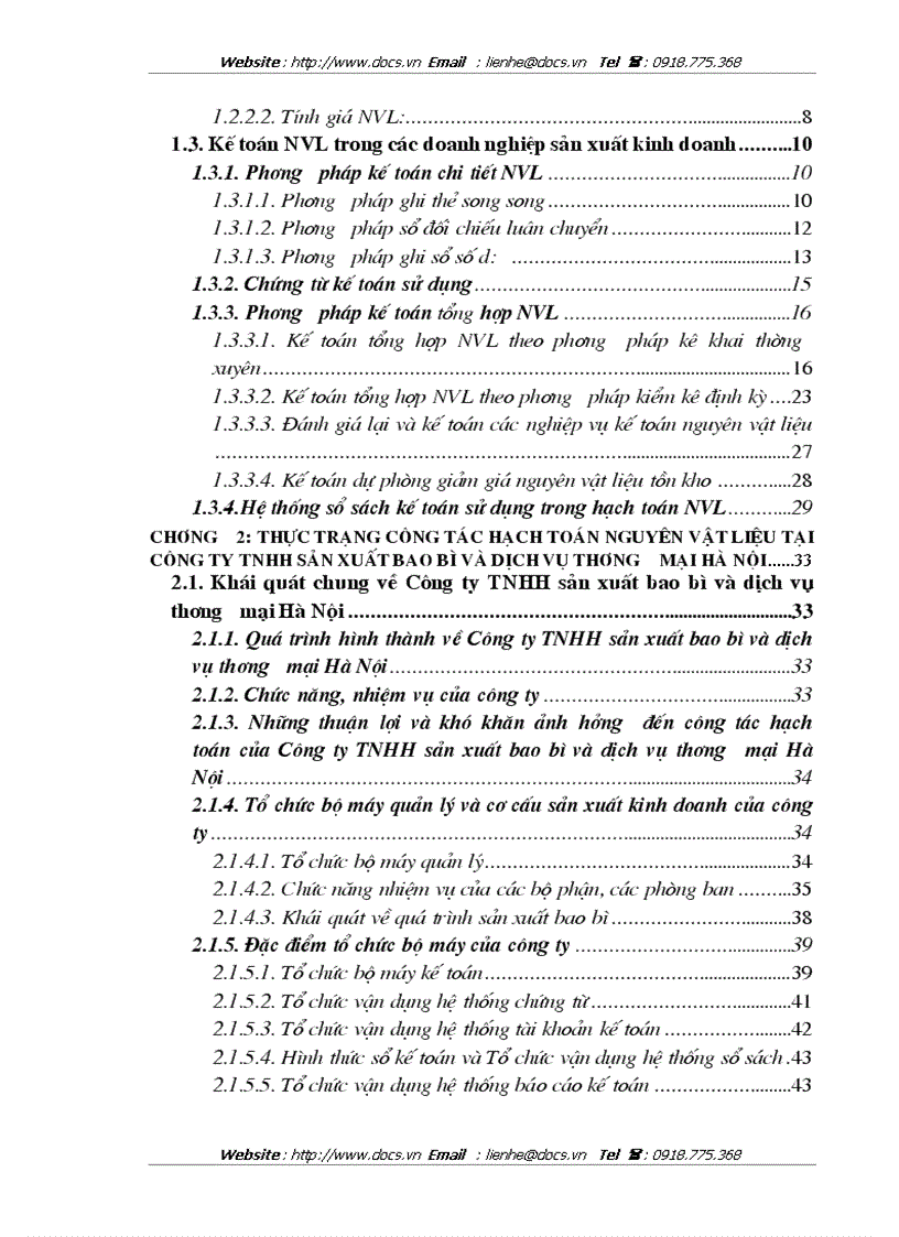 image for page Hoàn thiện công tác kế toán nguyên vật liệu tại Công ty TNHH sản xuất bao bì và dịch vụ thương mại Hà Nội