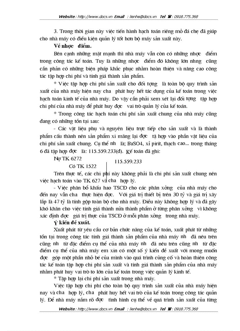 image for page Công tác kế toán tập hợp chi phí sản xuất và tính giá thành sản phẩm ở Nhà máy xi măng Sông Đà thuộc Công ty xây lắp vật tư vận tải Sông Đà 12