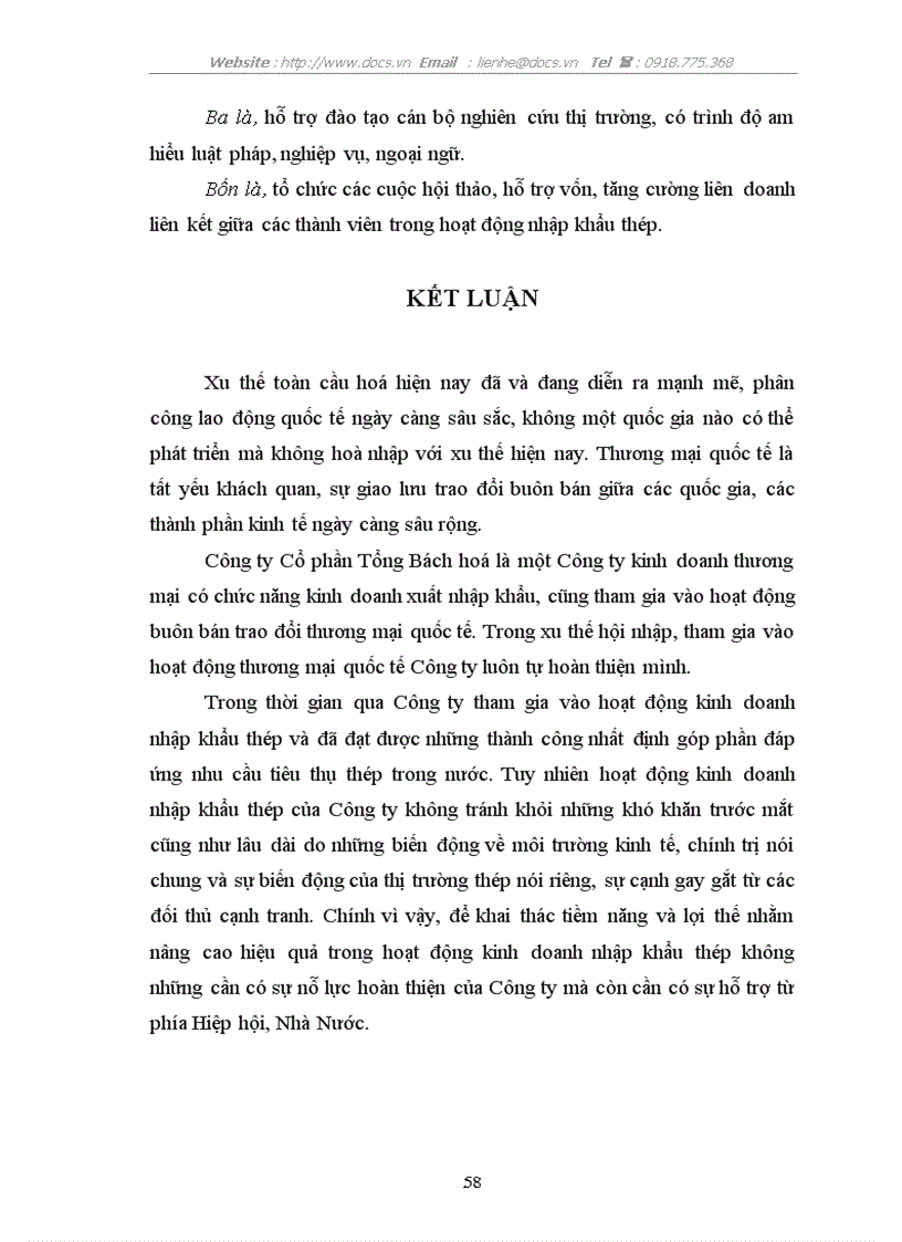 image for page Hoạt động nhập khẩu thép của Công ty Cổ phần Tổng Bách hoá Bộ Thương mại Thực trạng và giải pháp