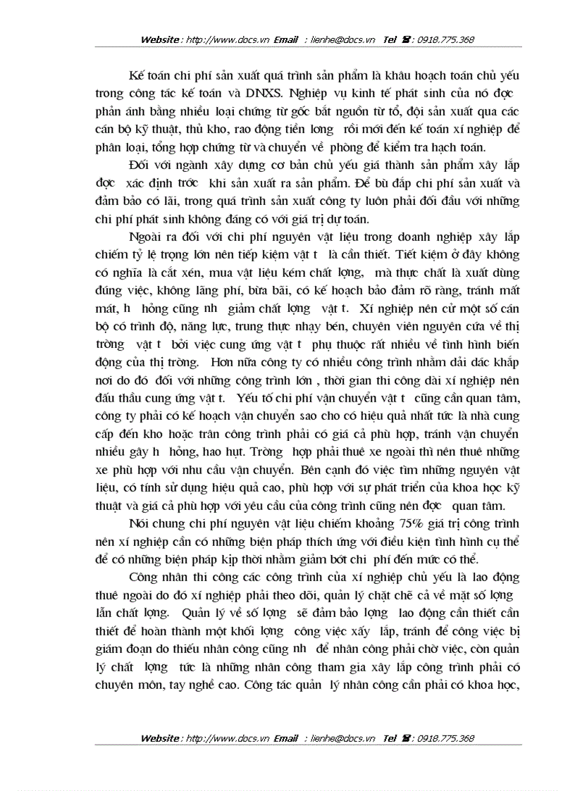 image for page Kế toán chi phí sản xuất và tính giá thành sản phẩm ở Xí nghiệp xây dựng Binh đoàn 1