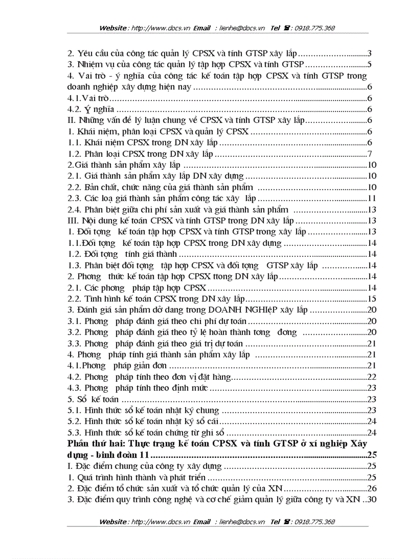 image for page Kế toán chi phí sản xuất và tính giá thành sản phẩm ở Xí nghiệp xây dựng Binh đoàn 1