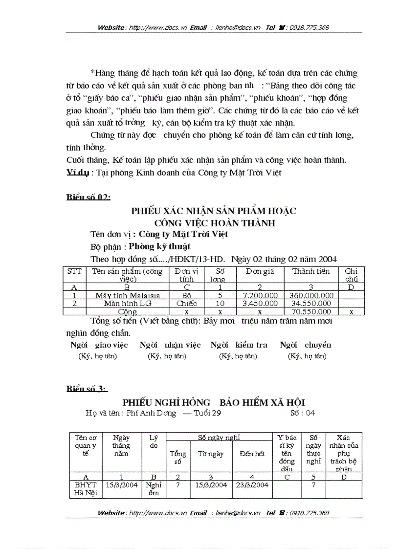 image for page Công tác tổ chức kế toán tiền lương và các khoản trích nộp theo lương tại Công ty Mặt Trời Việt