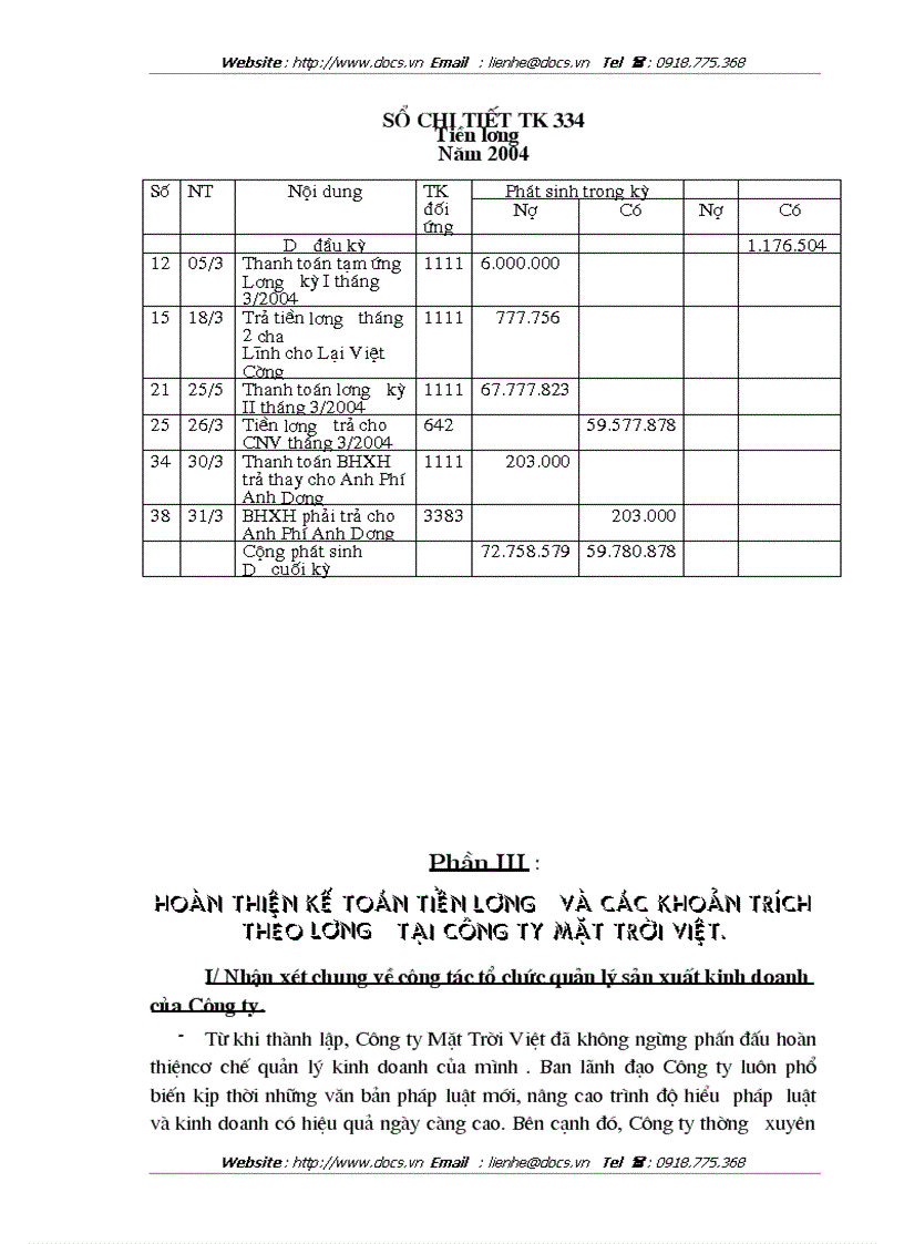 image for page Công tác tổ chức kế toán tiền lương và các khoản trích nộp theo lương tại Công ty Mặt Trời Việt
