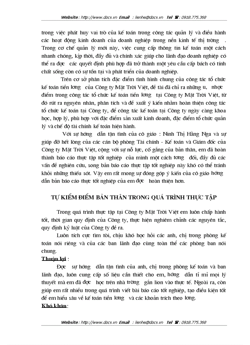 image for page Công tác tổ chức kế toán tiền lương và các khoản trích nộp theo lương tại Công ty Mặt Trời Việt