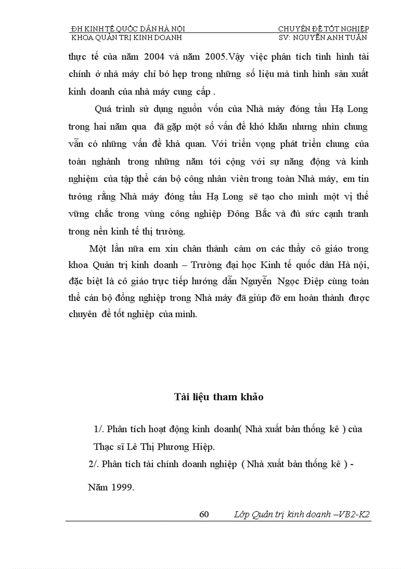 image for page Phân tích tính hiệu quả sử dụng vốn và biện pháp nâng cao hiệu quả sử dụng vốn của Nhà máy đóng tầu Hạ Long