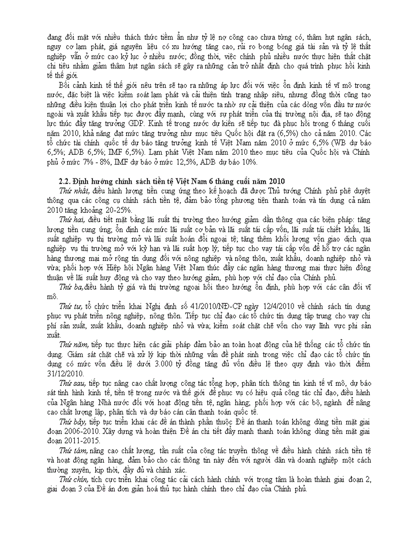 image for page Phân tích và đánh giá việc thực thi chính sách tiền tệ ở Việt Nam trong thời gian qua