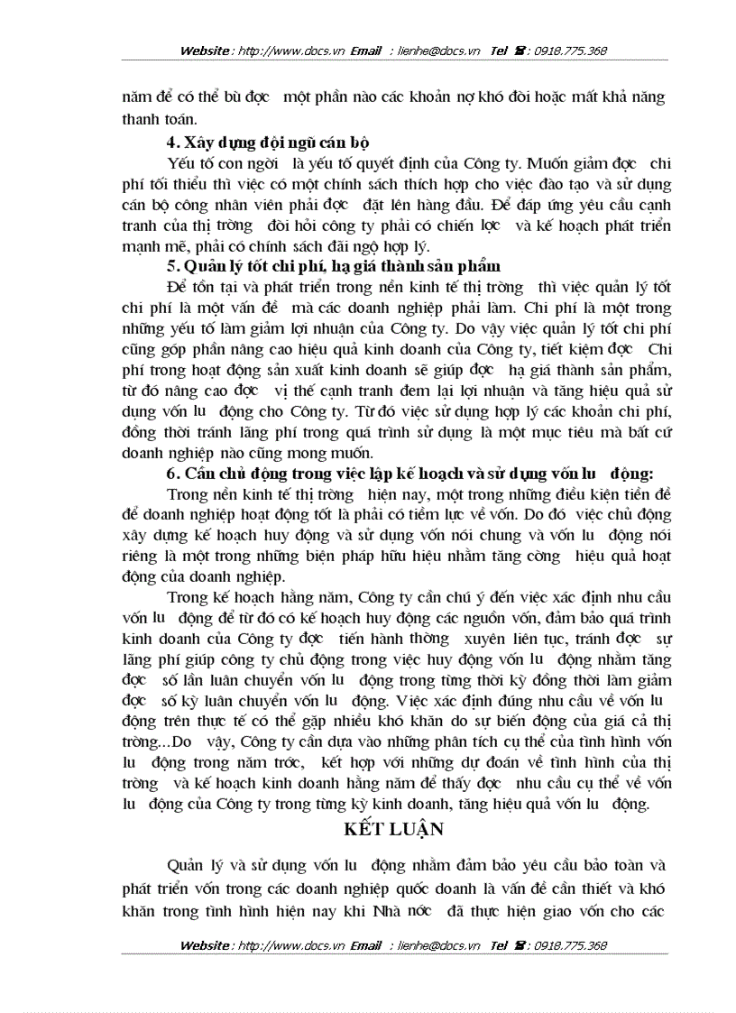 image for page Quản lý và hiệu quả sử dụng vốn lưu động