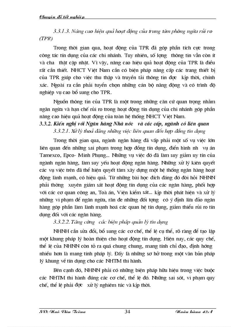 image for page Giải pháp phòng ngừa và hạn chế rủi ro trong cho vay tại ngân hàng công thương Thanh Hoá