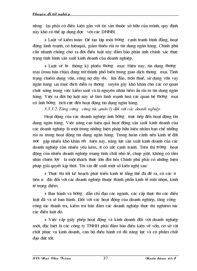 image for page Giải pháp phòng ngừa và hạn chế rủi ro trong cho vay tại ngân hàng công thương Thanh Hoá