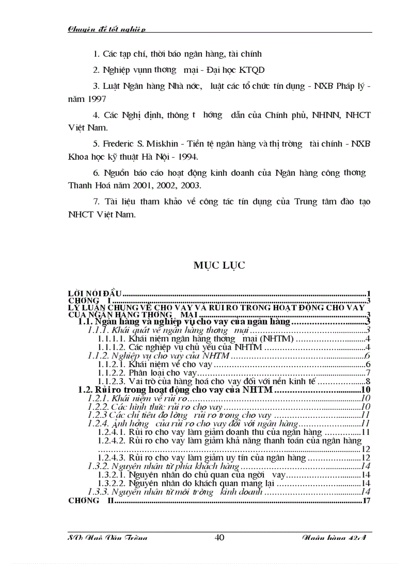 image for page Giải pháp phòng ngừa và hạn chế rủi ro trong cho vay tại ngân hàng công thương Thanh Hoá