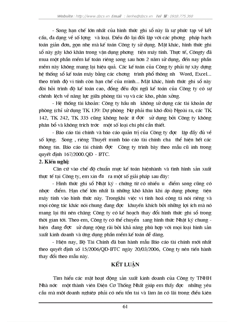 image for page Thực trạng công tác hạch toán kế toán tại Công ty TNHH Nhà nước 1 thành viên Điện cơ Thống nhất