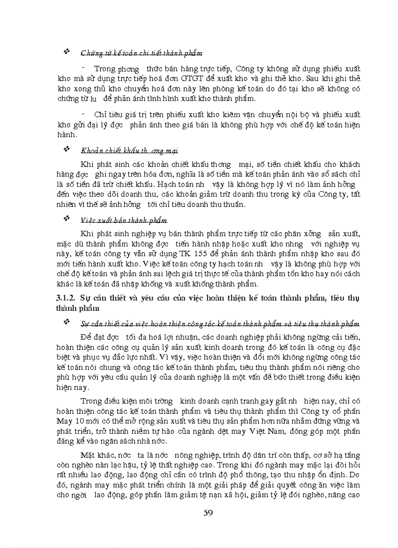 image for page Hoàn thiện công tác kế toán thành phẩm và tiêu thụ thành phẩm tại Công ty cổ phần May 10