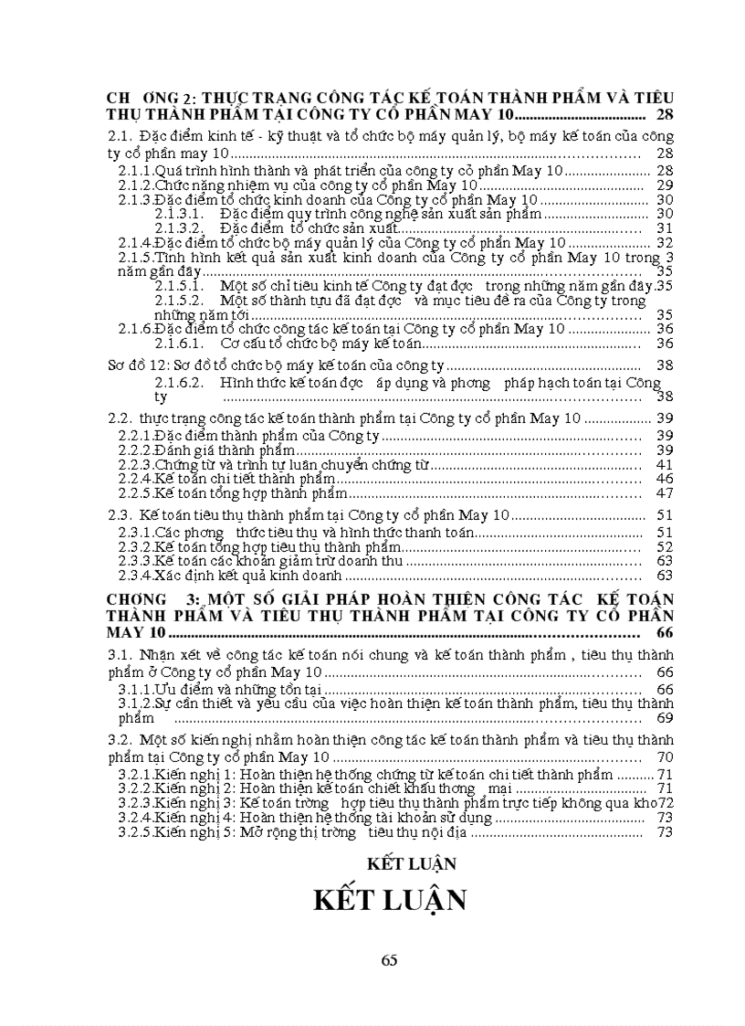 image for page Hoàn thiện công tác kế toán thành phẩm và tiêu thụ thành phẩm tại Công ty cổ phần May 10