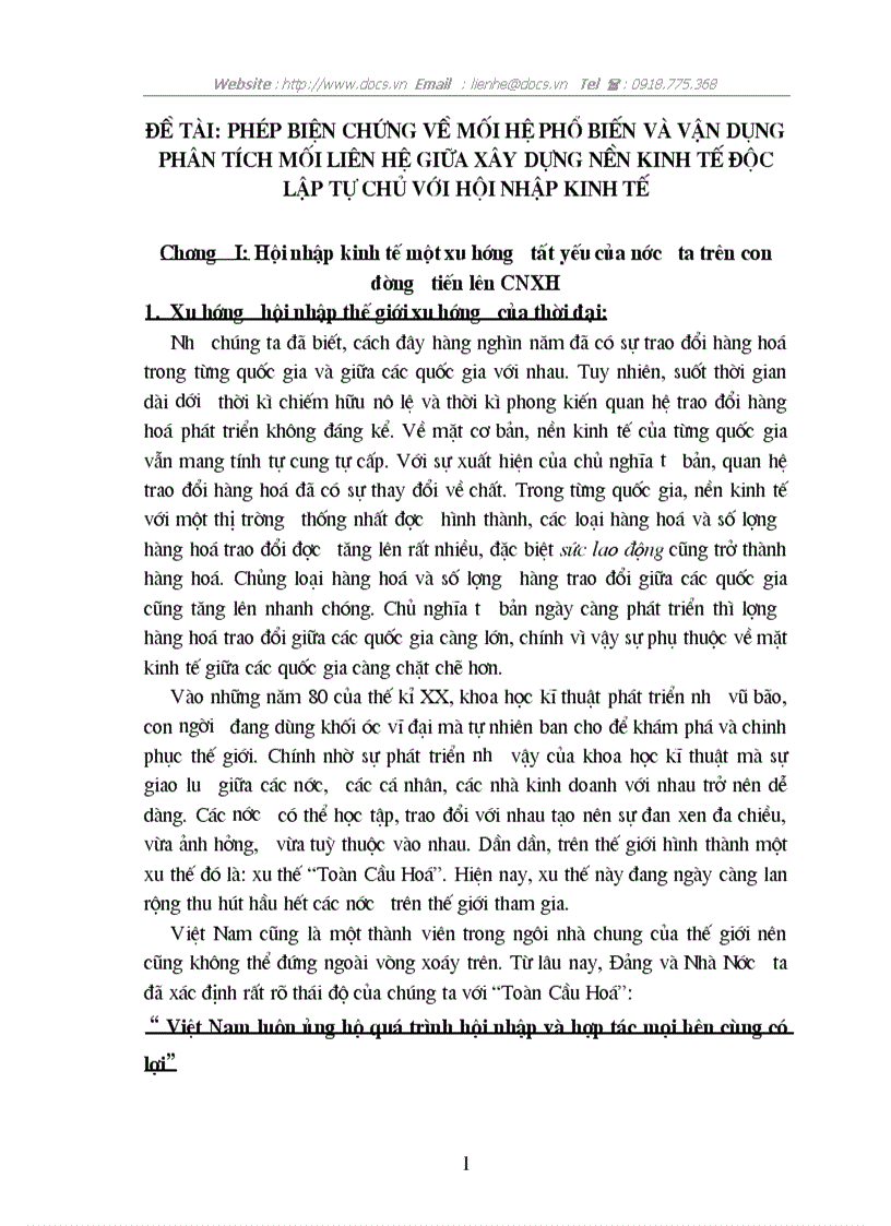 image for page Phép biện chứng về mối hệ phổ biến và vận dụng phân tích mối liên hệ giữa xây dựng nền kinh tế độc lập tự chủ với hội nhập kinh tế