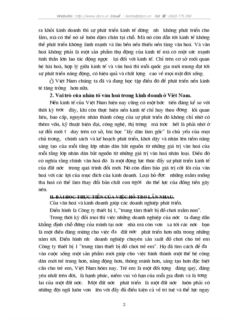 image for page Văn hoá trong kinh doanh ở VN