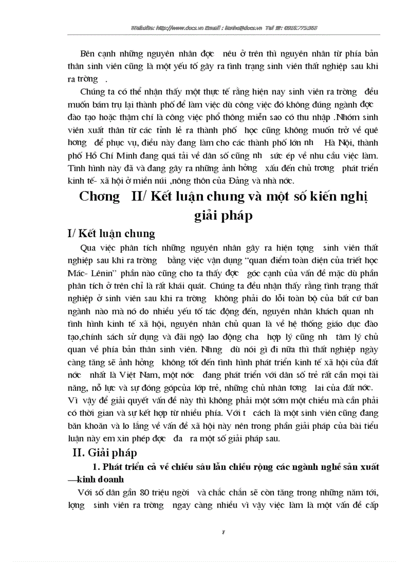 image for page Vận dụng quan điểm toàn diện của Triết học Mác Lênin giải thích nguyên nhân của vấn đề thất nghiệp của sinh viên sau khi ra trường