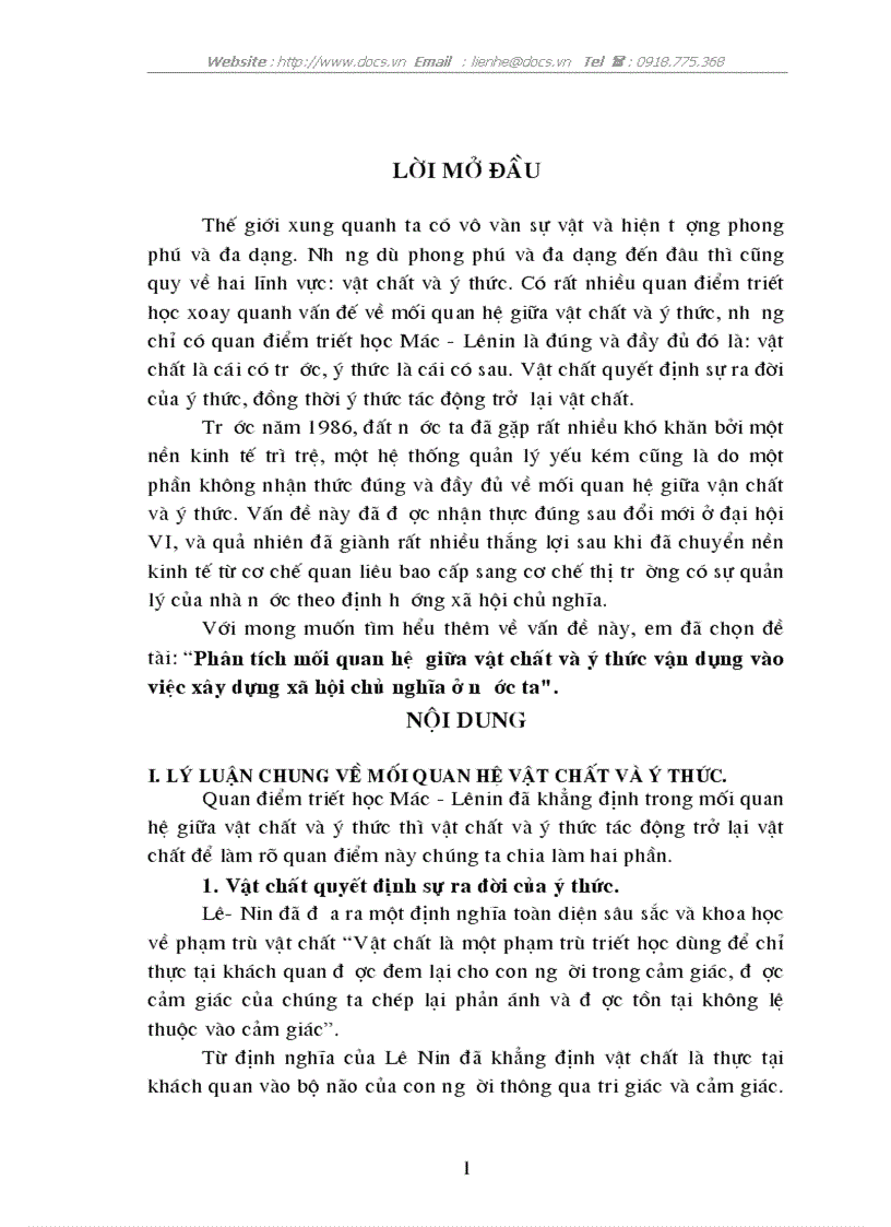 image for page Phân tích mối quan hệ giữa vật chất và ý thức vận dụng vào việc xây dựng xã hội chủ nghĩa ở nước ta