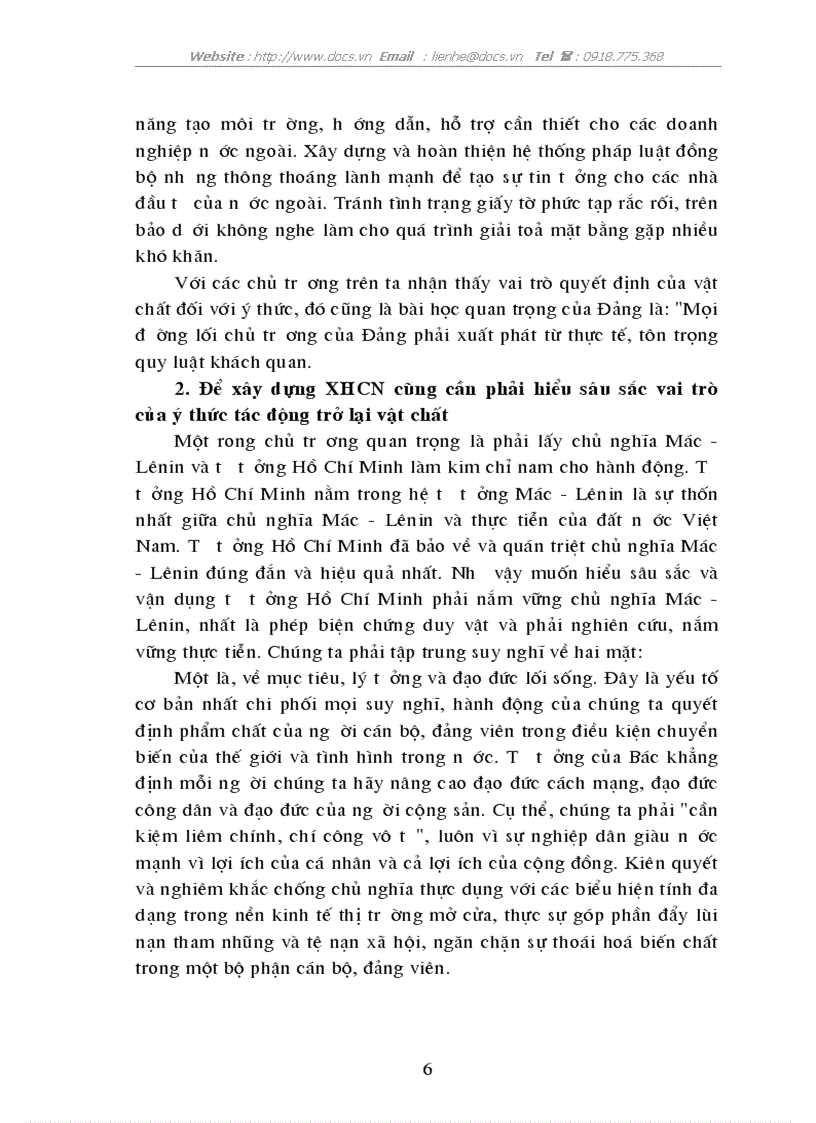 image for page Phân tích mối quan hệ giữa vật chất và ý thức vận dụng vào việc xây dựng xã hội chủ nghĩa ở nước ta